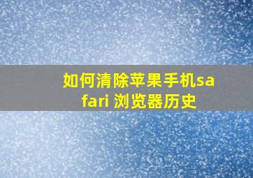 如何清除苹果手机safari 浏览器历史